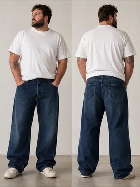 Faded Glory Men’s Jeans 38x30 Relaxed Fit Medium Wash Straight Leg Denim